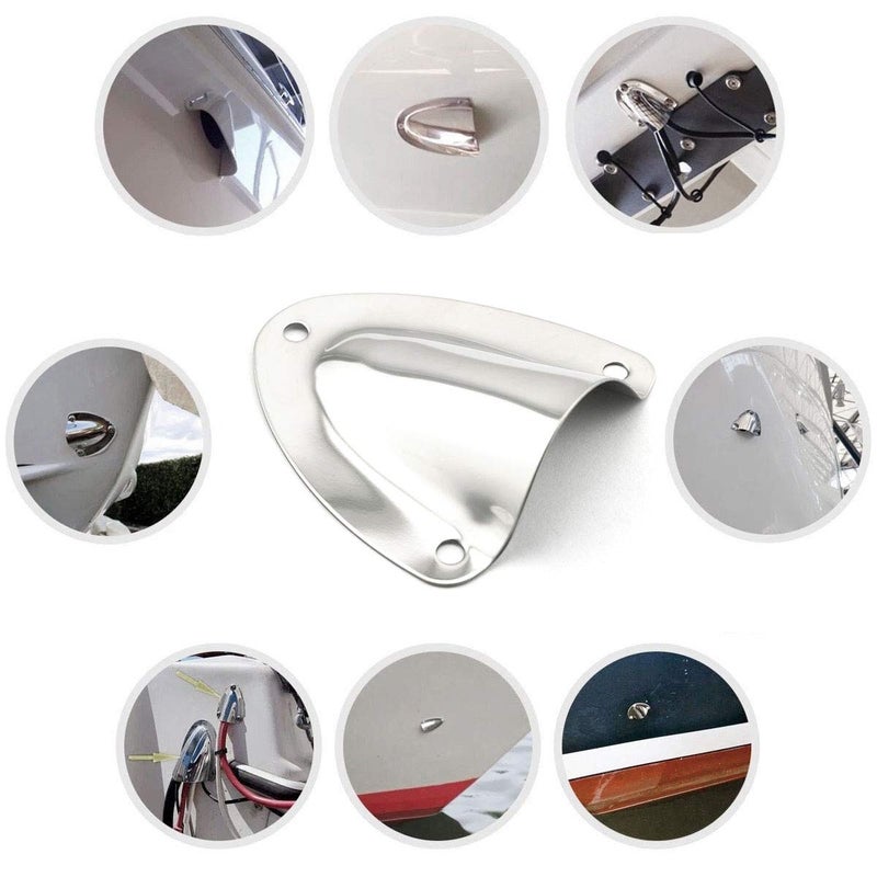 Lind Kitchen 2 Pcs 2.24x2.16x1.65inch Stainless Steel Large Size Marine Vent Cover, Air Outlet and Protective Cap, Wire Cover Clam Shell Vent for Boat Cable and Transducer Wiring - Image 5
